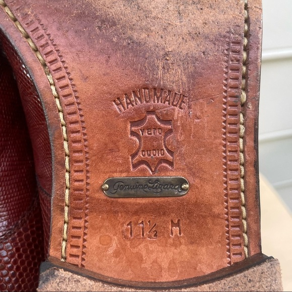 Barcelino genuine lizard oxford lace up dress shoes, hand made in Spain 11.5 M - Picture 11 of 12